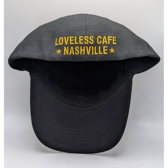 NEW The Loveless Cafe Nashville TN Cap Hat Adult Black Gold Fitted Stretch OSFM - Picture 4 of 5